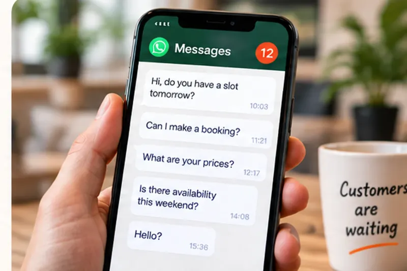 Customer messaging a clinic after hours to reschedule an appointment